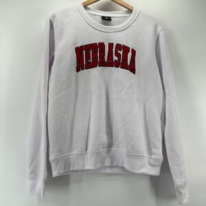 Colosseum Nebraska Sweatshirt Womens M White Embroidered NCAA NWT Huskers